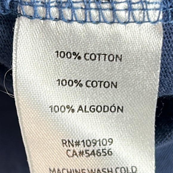 Life is Good Cotton Casual V Neck Long Sleeve Crusher Tee Large Blue - Picture 9 of 12